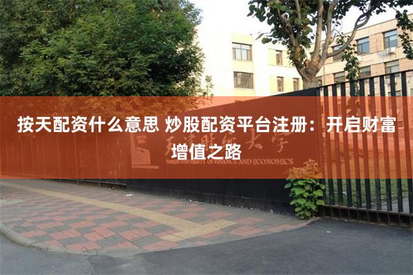 按天配资什么意思 炒股配资平台注册：开启财富增值之路