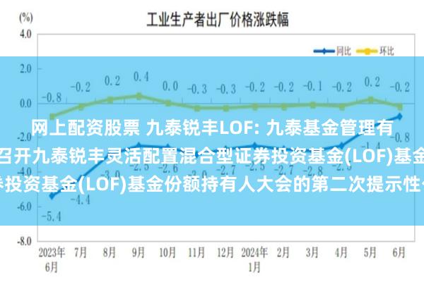 网上配资股票 九泰锐丰LOF: 九泰基金管理有限公司关于以通讯方式召开九泰锐丰灵活配置混合型证券投资基金(LOF)基金份额持有人大会的第二次提示性公告