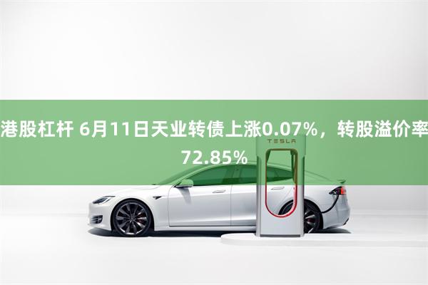 港股杠杆 6月11日天业转债上涨0.07%，转股溢价率72.85%
