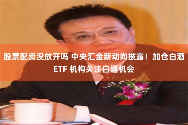 股票配资没放开吗 中央汇金新动向披露!加仓白酒ETF 机构关注白酒机会